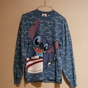 Disney Blue Stitch Graphic Men's Crewneck Sweater
